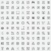 Set of 100 Creative Business Line Icons vector