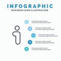 I Info Information Interface Line icon with 5 steps presentation infographics Background vector