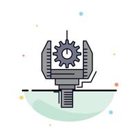Automation industry machine production robotics Flat Color Icon Vector
