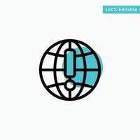 Globe Internet Browser World turquoise highlight circle point Vector icon