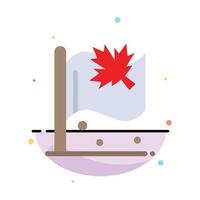 Flag Canada Leaf Sign Abstract Flat Color Icon Template vector