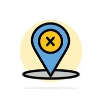 Location Navigation Place delete Abstract Circle Background Flat color Icon vector