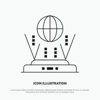 Internet Globe Router Connect Line Icon Vector