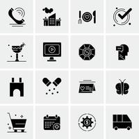 16 iconos universales de negocios vector ilustración de icono creativo para usar en proyectos relacionados con la web y dispositivos móviles