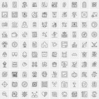 Set of 100 Creative Business Line Icons vector