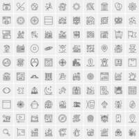 Set of 100 Creative Business Line Icons vector