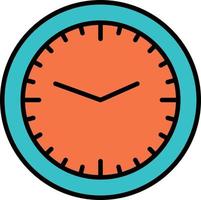 Clock Office Time Wall Watch  Flat Color Icon Vector icon banner Template