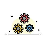 Configuration Gears Preferences Service  Business Flat Line Filled Icon Vector Banner Template