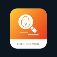 Search Research Lock Internet Mobile App Button Android and IOS Glyph Version vector