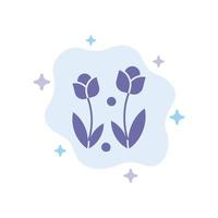 Flora Flower Nature Rose Spring Blue Icon on Abstract Cloud Background vector