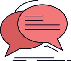 Bubble chat communication speech talk Flat Color Icon Vector