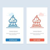 Cake Dessert Muffin Sweet Thanksgiving  Blue and Red Download and Buy Now web Widget Card Template vector