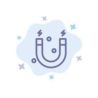 Education Magnet Science Blue Icon on Abstract Cloud Background vector