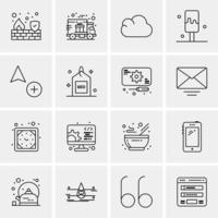 16 iconos universales de negocios vector ilustración de icono creativo para usar en proyectos relacionados con la web y dispositivos móviles