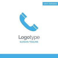 llame al teléfono azul plantilla de logotipo sólido lugar para el eslogan vector