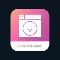 Web Design download down application Mobile App Button Android and IOS Glyph Version vector