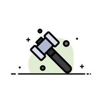 Construction Hammer Tool  Business Flat Line Filled Icon Vector Banner Template