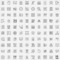 Set of 100 Creative Business Line Icons vector