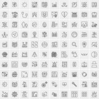 Set of 100 Creative Business Line Icons vector