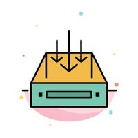 Inbox Mail Box Container Delivery Parcel Abstract Flat Color Icon Template vector