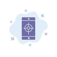 aplicación móvil aplicación móvil destino icono azul sobre fondo de nube abstracta vector
