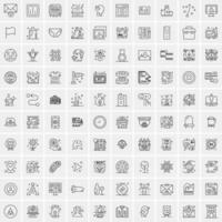 Set of 100 Creative Business Line Icons vector