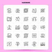 OutLine 25 Hardware Icon set Vector Line Style Design Black Icons Set Linear pictogram pack Web and Mobile Business ideas design Vector Illustration