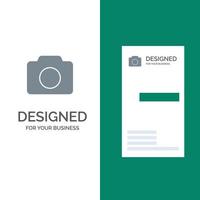 Camera Image Basic Ui Grey Logo Design and Business Card Template vector