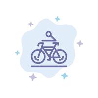 Activity Bicycle Bike Biking Cycling Blue Icon on Abstract Cloud Background vector