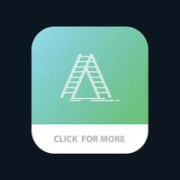 Ladder Building Construction Repair Mobile App Button Android and IOS Line Version vector