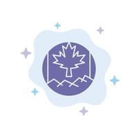 Canada Leaf Flag Blue Icon on Abstract Cloud Background vector