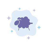 Lamb Sheep Wool Easter Blue Icon on Abstract Cloud Background vector