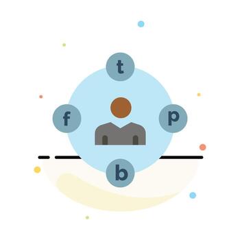 Social Media Communication Distractions Media Procrastination Abstract Flat Color Icon Template vector