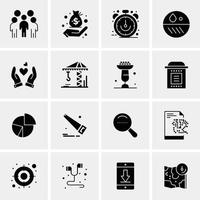 16 iconos universales de negocios vector ilustración de icono creativo para usar en proyectos relacionados con la web y dispositivos móviles