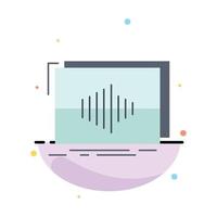 Audio frequency hertz sequence wave Flat Color Icon Vector