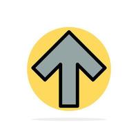 Arrow Up Forward Abstract Circle Background Flat color Icon vector