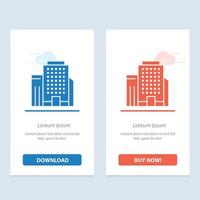 Office Building Job  Blue and Red Download and Buy Now web Widget Card Template vector