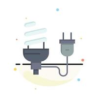 Bulb Economic Electrical Energy Light Bulb Plug Abstract Flat Color Icon Template vector