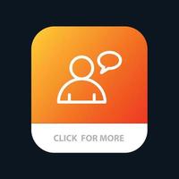 Basic Chatting User Mobile App Button Android and IOS Line Version vector