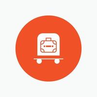 Hotel Luggage Trolley Bag white glyph icon vector