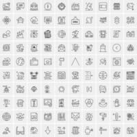 Set of 100 Creative Business Line Icons vector