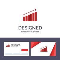 Creative Business Card and Logo template Analysis Chart Analytics Business Graph Market Statistics Vector Illustration