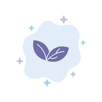 Growth Leaf Plant Spring Blue Icon on Abstract Cloud Background vector