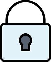 Lock Security Locked Login  Flat Color Icon Vector icon banner Template