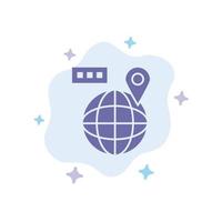 World Map Navigation Location Blue Icon on Abstract Cloud Background vector