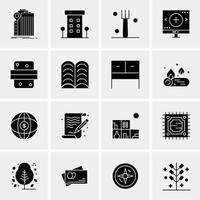 16 iconos universales de negocios vector ilustración de icono creativo para usar en proyectos relacionados con la web y dispositivos móviles