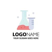 Flask Tube Lab Science Business Logo Template Flat Color vector