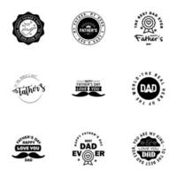 Love You Papa Card Design for Happy Fathers Day Typography Collection 9 Black Design Editable Vector Design Elements