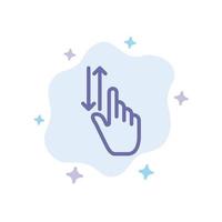 Finger Gestures Hand Up Down Blue Icon on Abstract Cloud Background vector