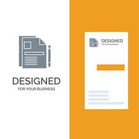 contrato documento comercial documento legal firmar contrato diseño de logotipo gris y plantilla de tarjeta de visita vector